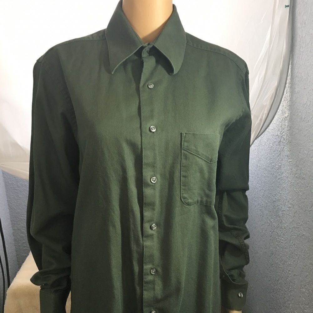 Geoffrey Beene Shirt Long shelve Dark Green